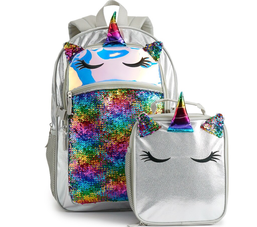 unicorn backpack and lunch box