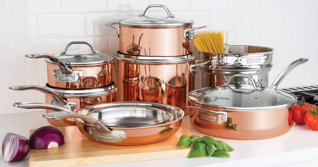 Viking Culinary 13-Piece Copper Stainless Steel Cookware Set