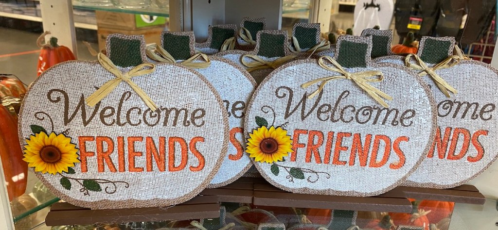Welcome Friends pumpkin signs