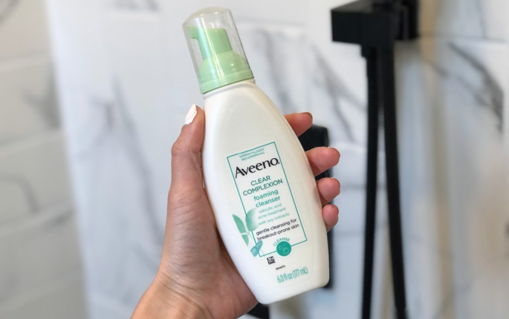 aveeno foaming face wash in shower