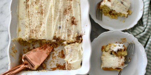 This Easy Cinnamon Roll Poke Cake Uses Boxed Cake Mix