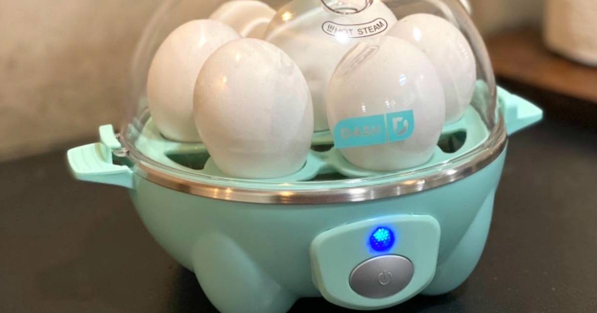 Dash mini egg cooker in aqua