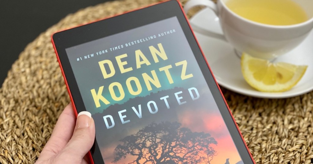 kindle showing cover of Devoted by Dean Koontz