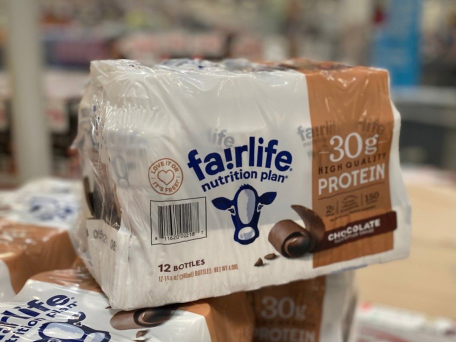 large package of protein shakes in store for sale