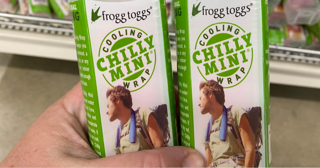 hand holding 2 packages that say "chilly mini"