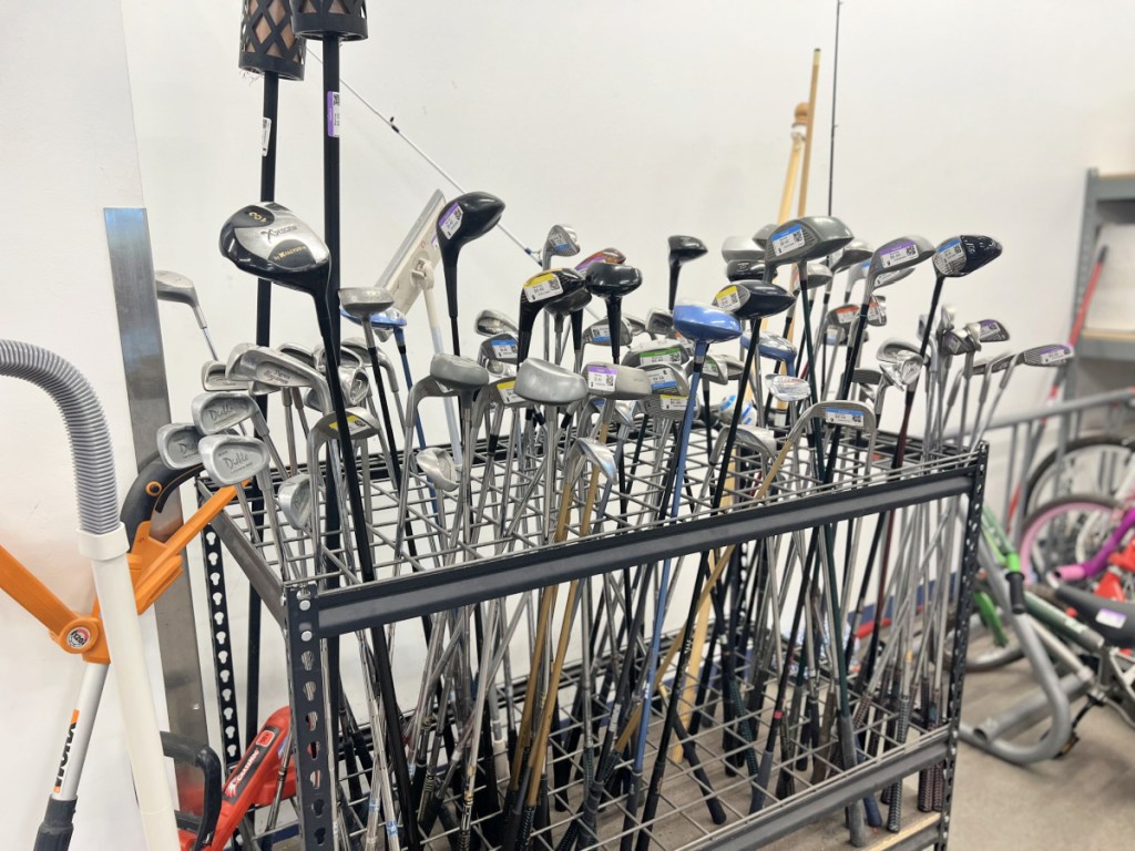 golf clubs at goodwill thrift store