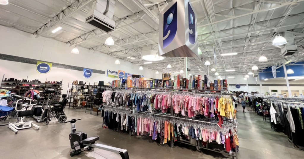 goodwill store inside clothing
