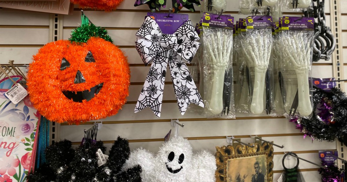 halloween decor on display in a store