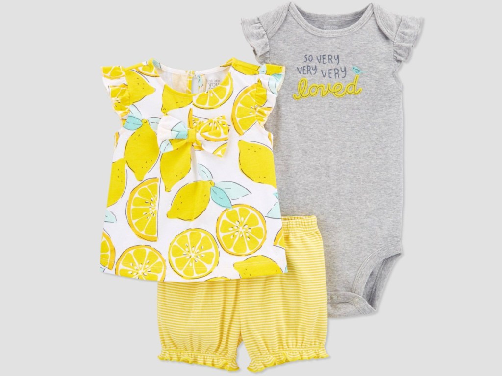 lemon themed baby set