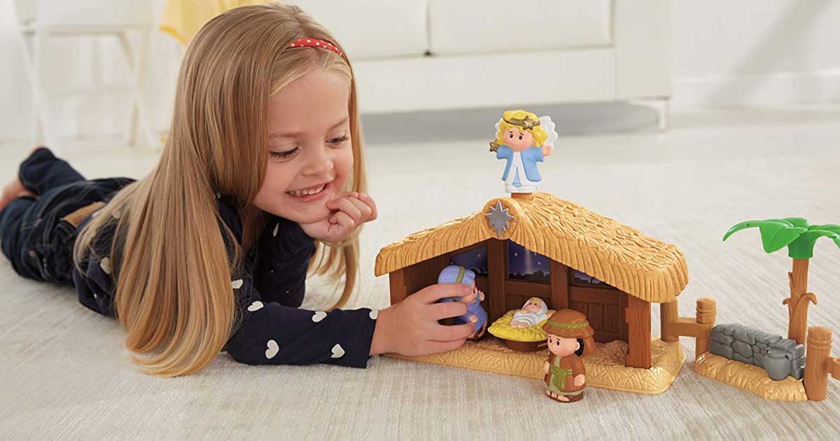 Fisher-Price Little People CHRISTMAS NATIVITY MANGER MARY figure baby toy gift