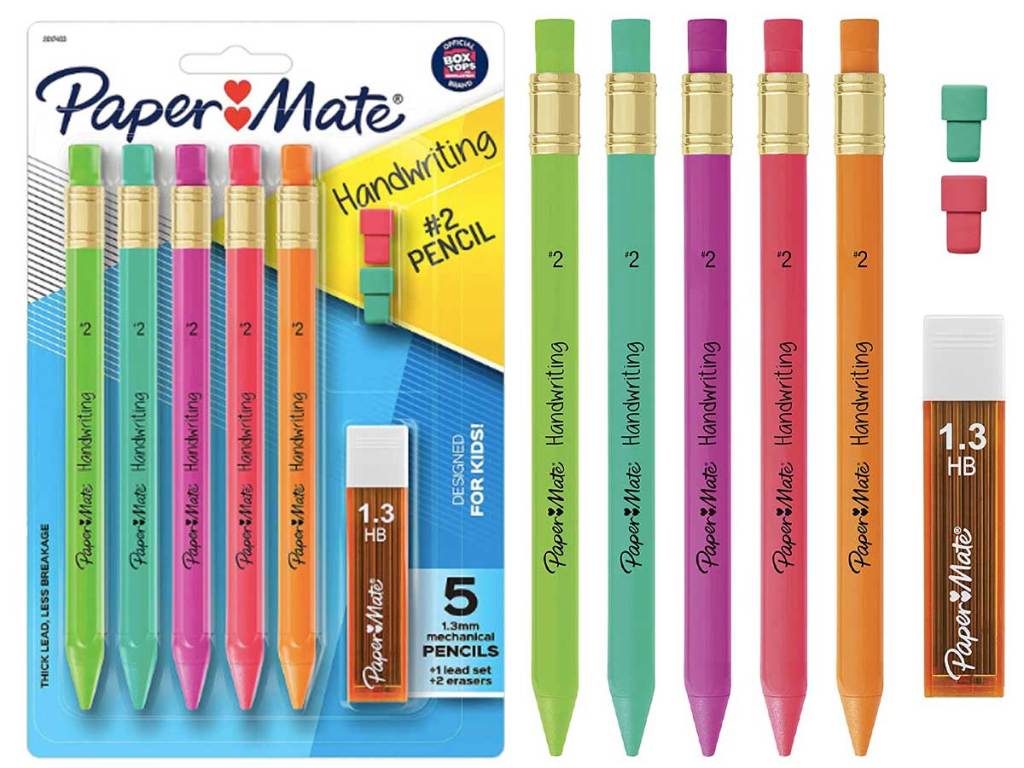 mechanical pencils and erasers
