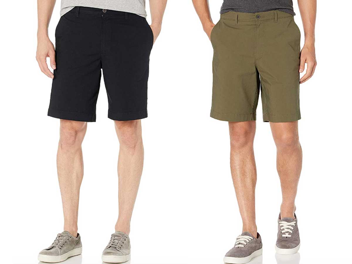 stock images of two men wearing shorts and sneakers