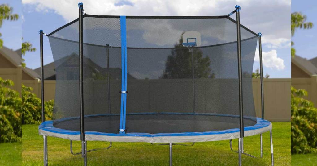 trampoline in a yard