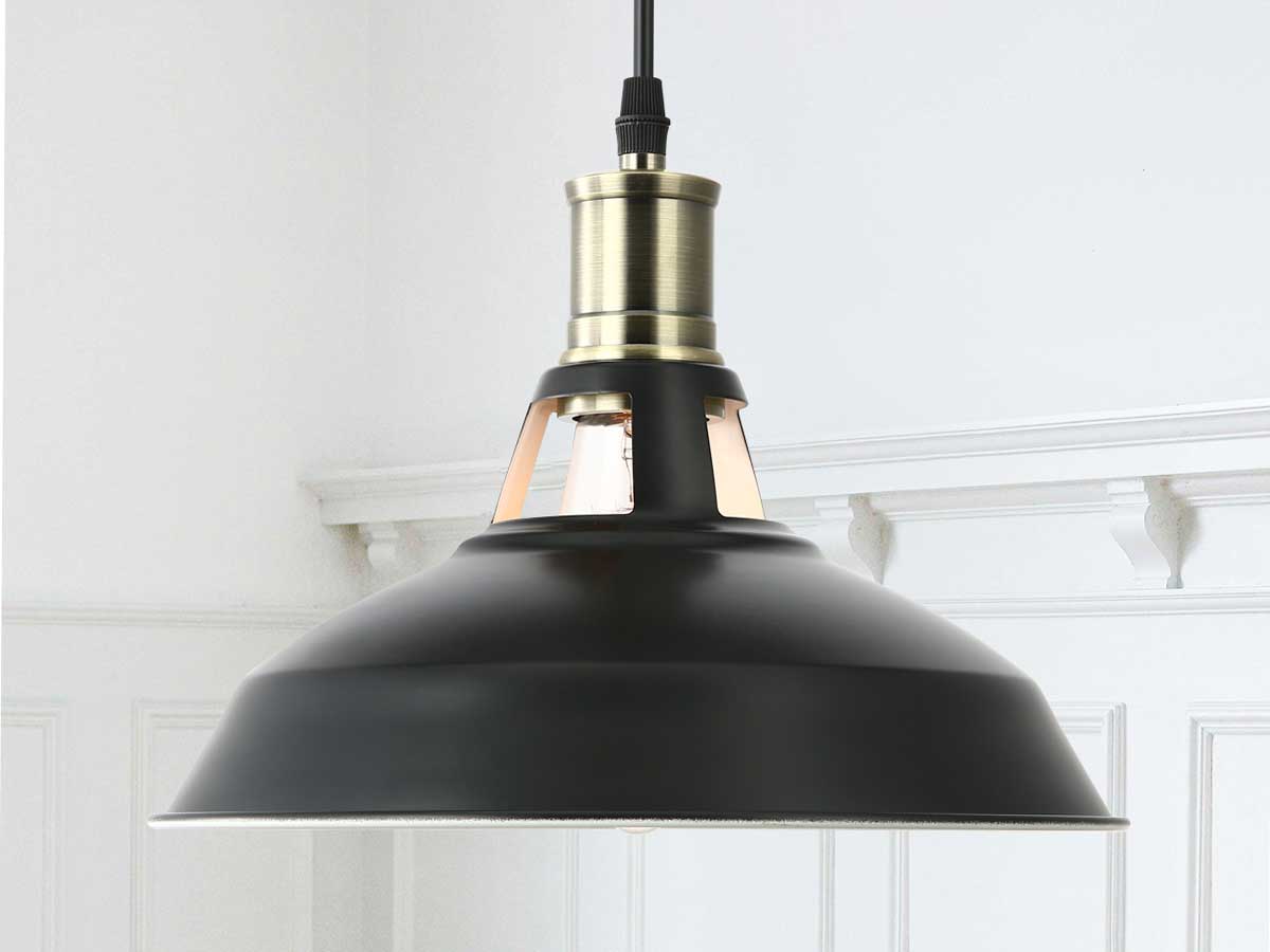 black pendant light in a kitchen