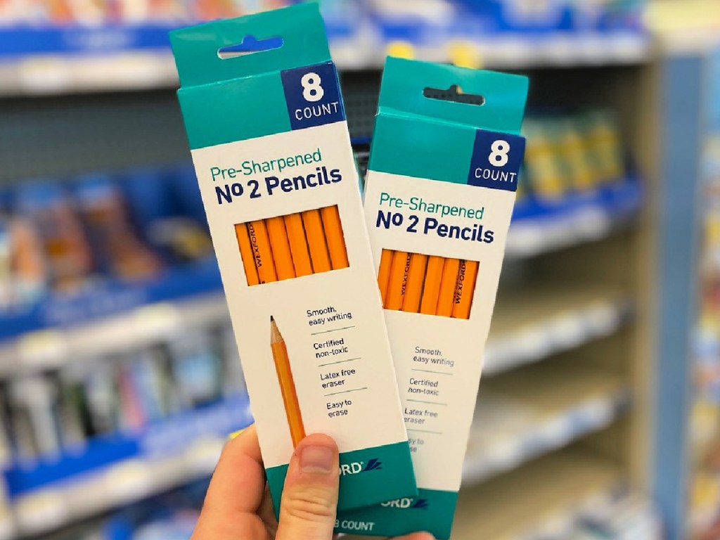 wexford pencils 8-pack in person's hand
