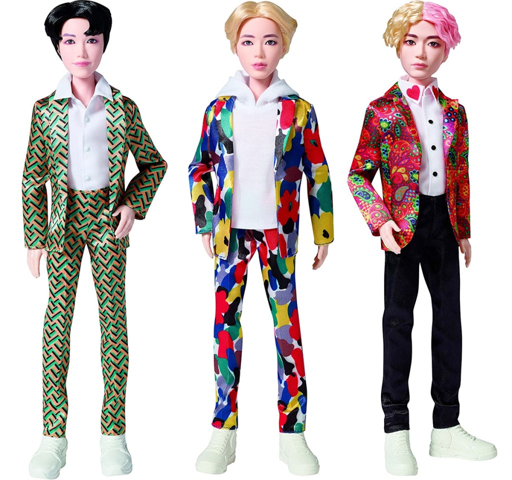 j-Hope, Jin, and V dolls from Bangtan Boys K-pop group