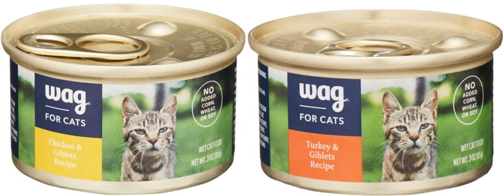 two cans of cat food
