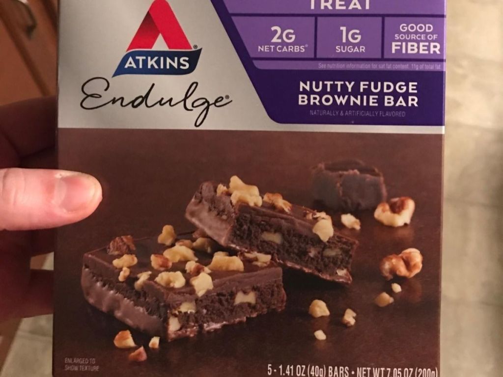box of atkins endulge brownie bars