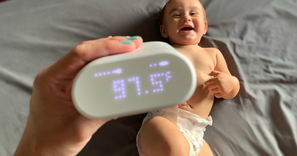 thermomter with a baby
