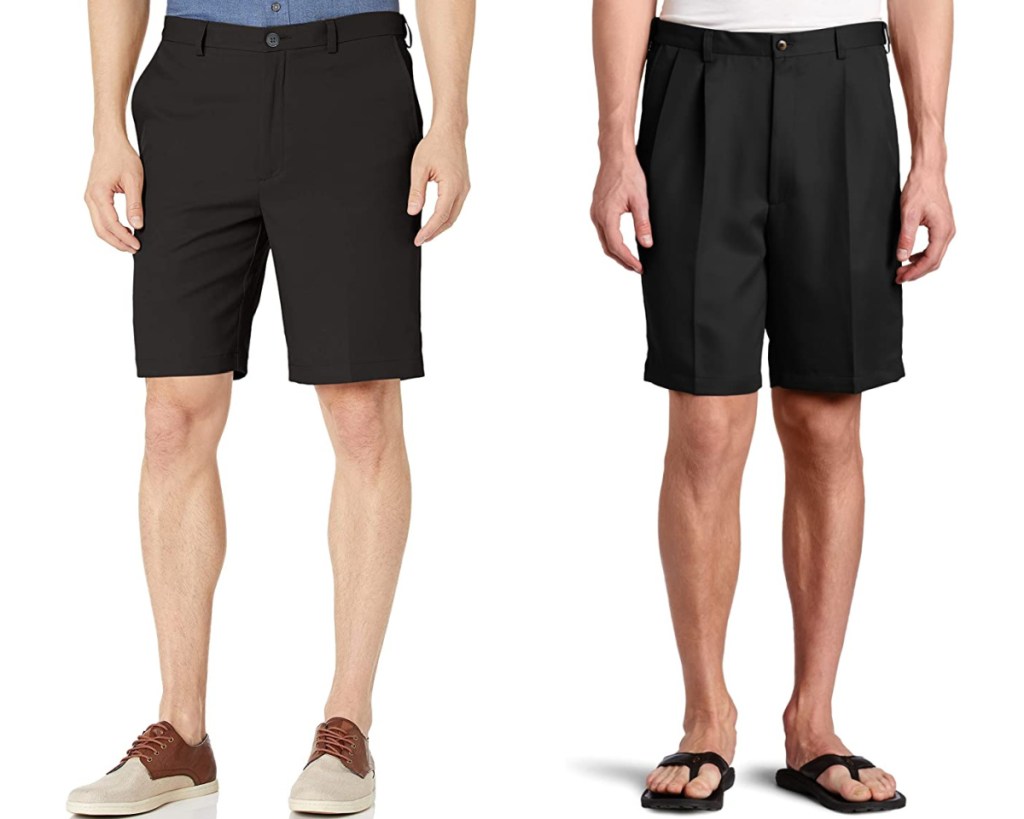 haggar men's shorts two pairs black shorts