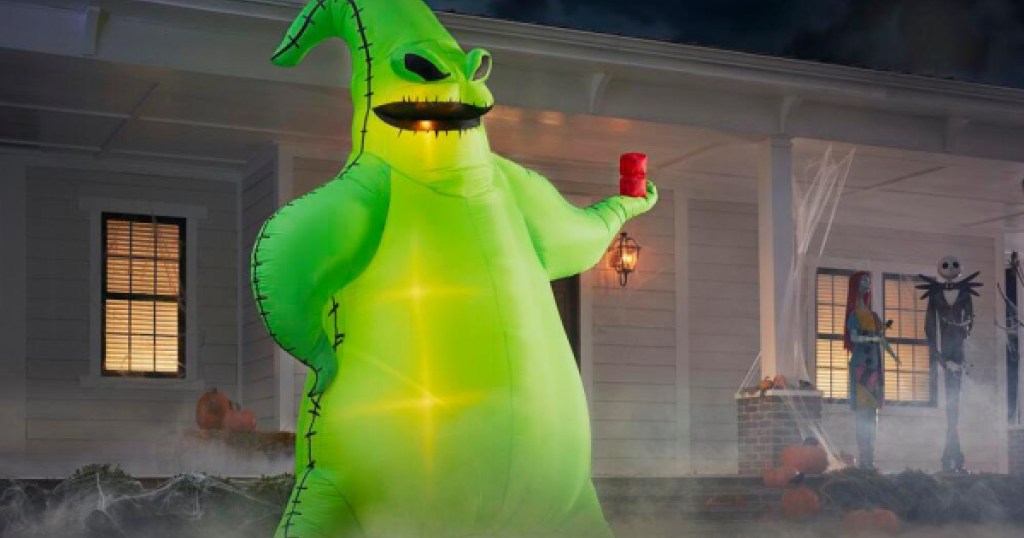 oogie boogie inflatable in front yard
