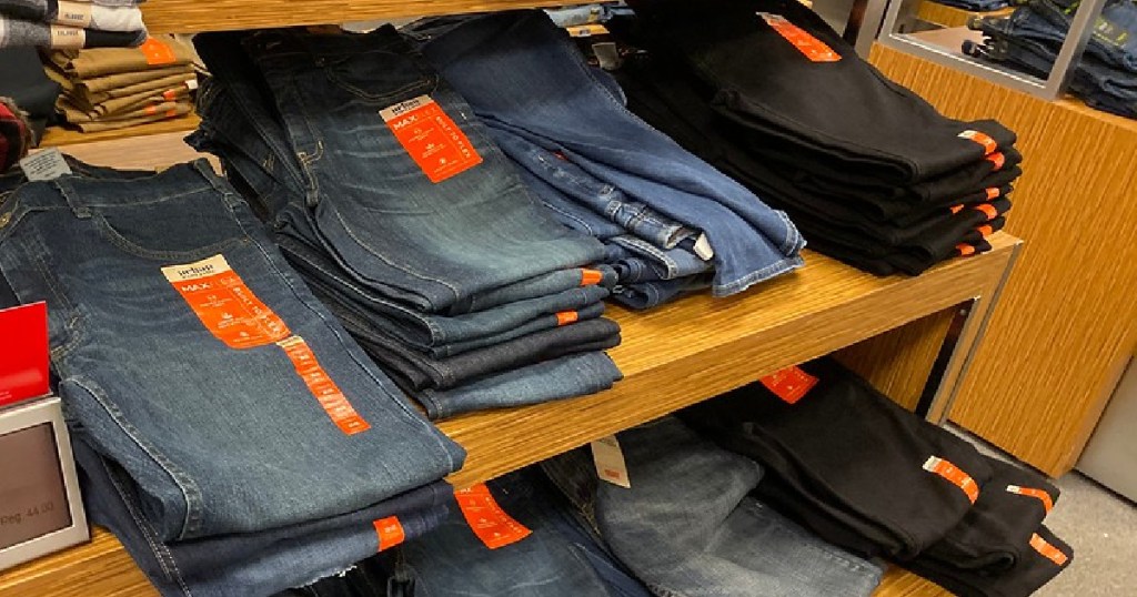 kids jeans at kohls folded on shelf