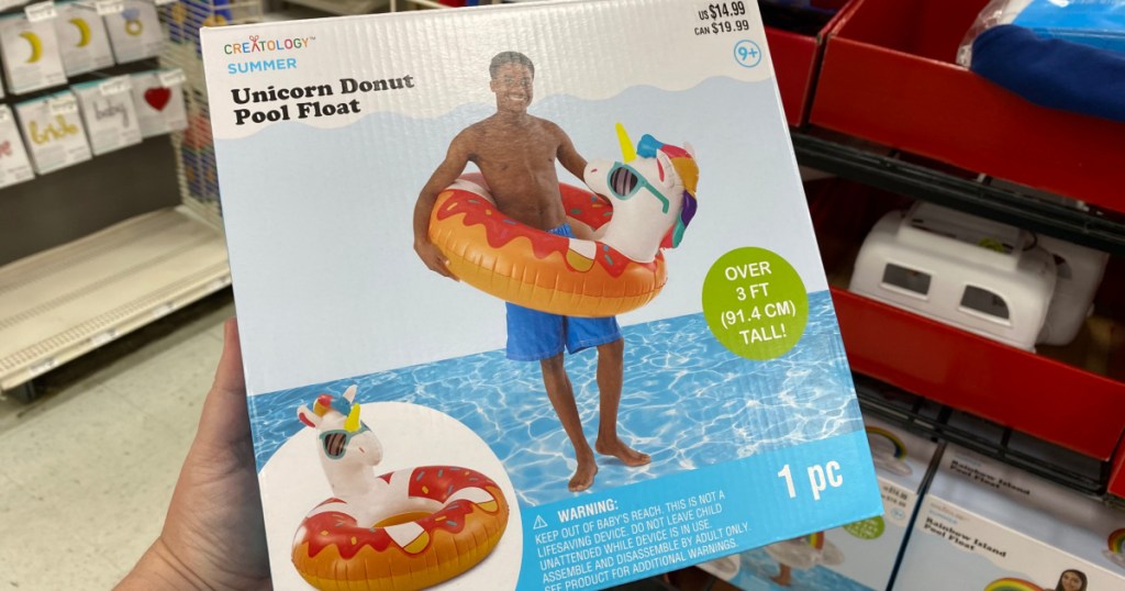 creatology unicorn donut pool float in store
