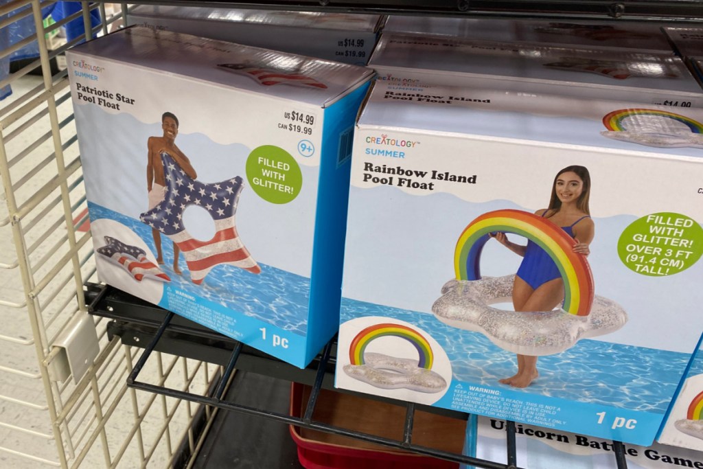 creatology pool floats in store at michaels