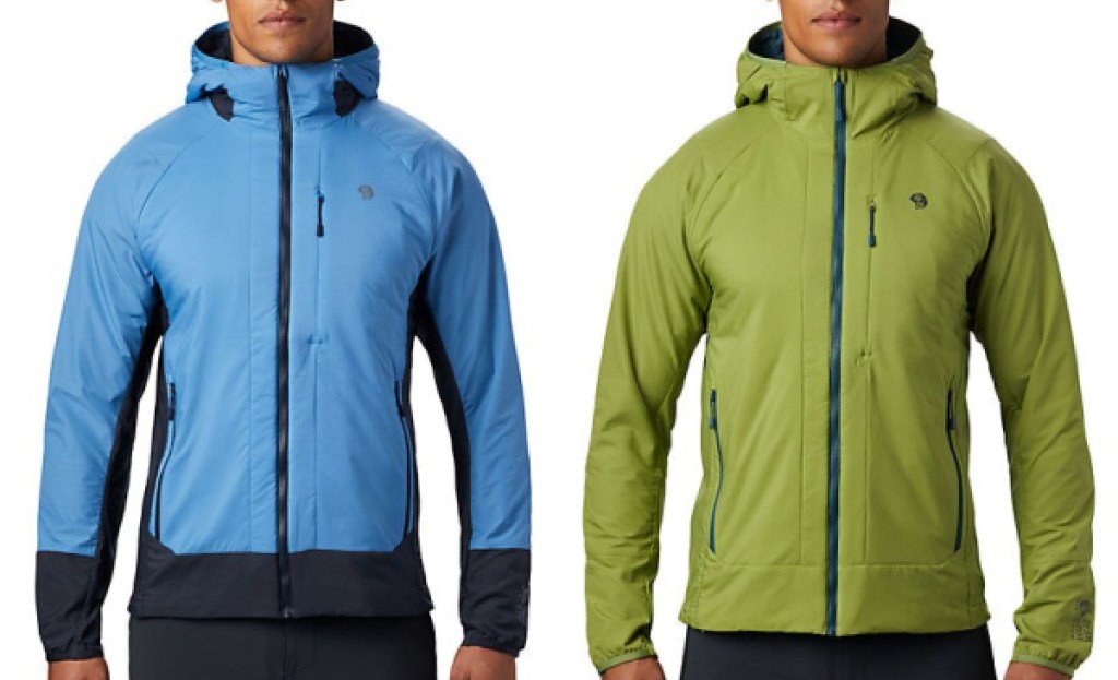 mountain hardwear mens jackets light blue and green