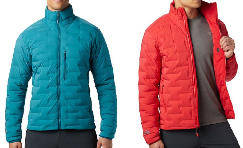 mountain hardwear jackets blue and red puffy jacket