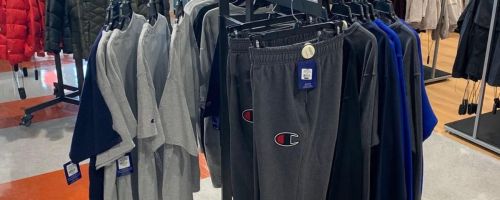 rackof pants and t-shirts at store