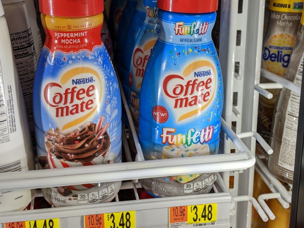 Coffee-Mate Funfetti Coffee Cream on Walmart store shelf