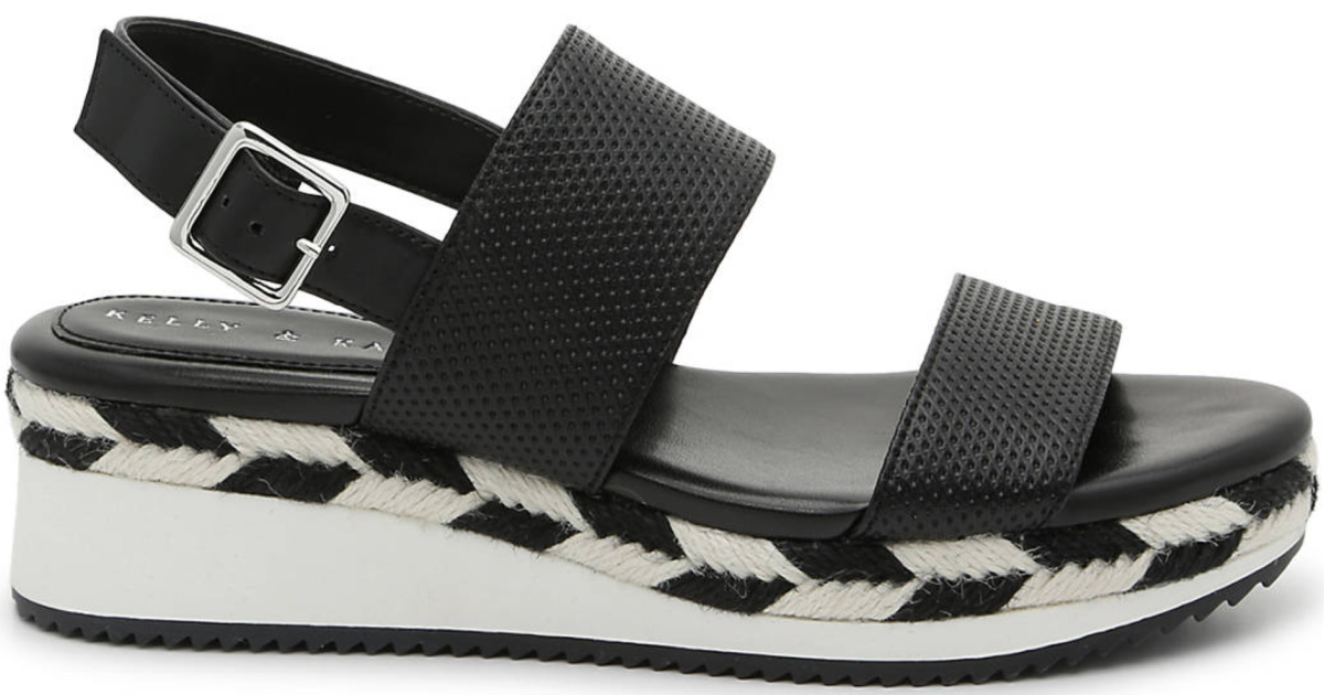 black and white wedge sandals
