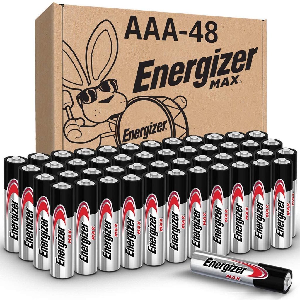 Stock image of Energizer Max AAA 48 Count with box in background