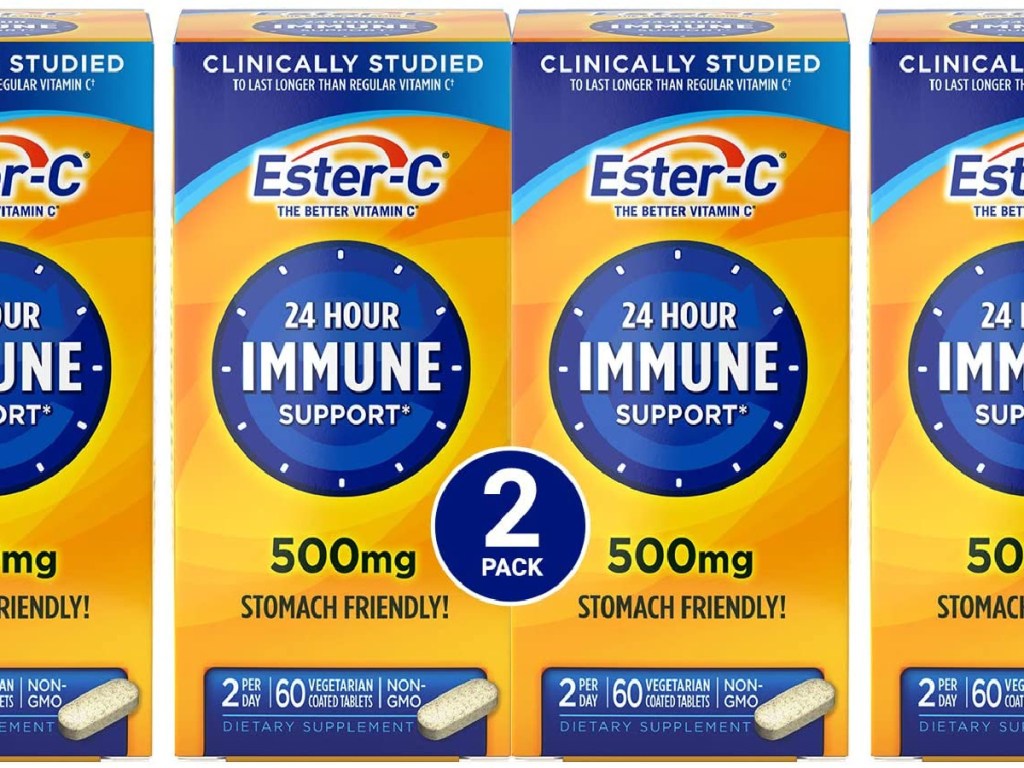 Ester-C 500mg Vitamin C 60-Count Tablets 2-Pack Bottles