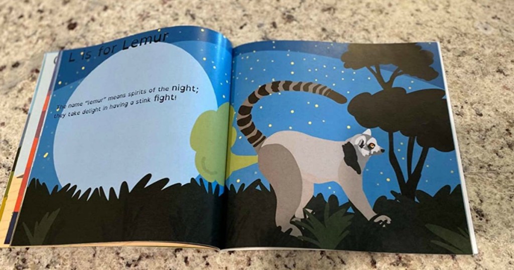 open book with a lemur on it