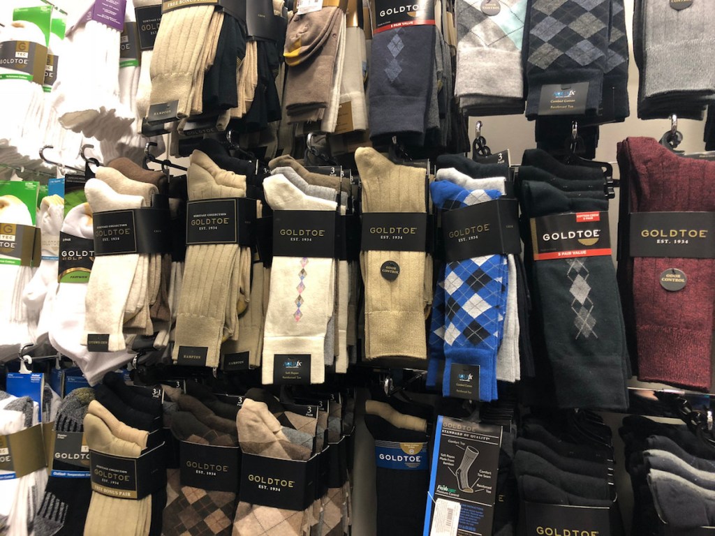 display of Goldtoe socks