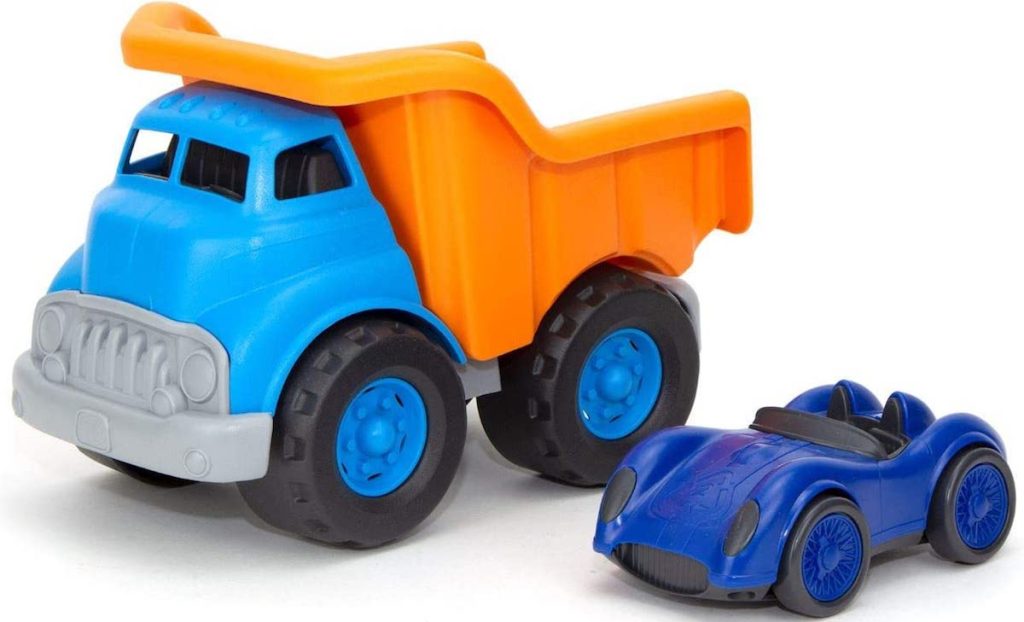 green toys flatbed truck & race car