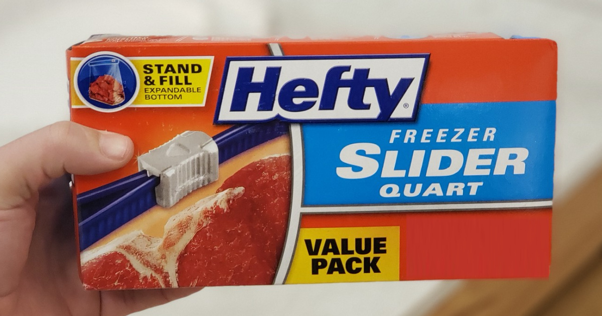  Hefty Slider Freezer Storage Bags, Quart Size, 74