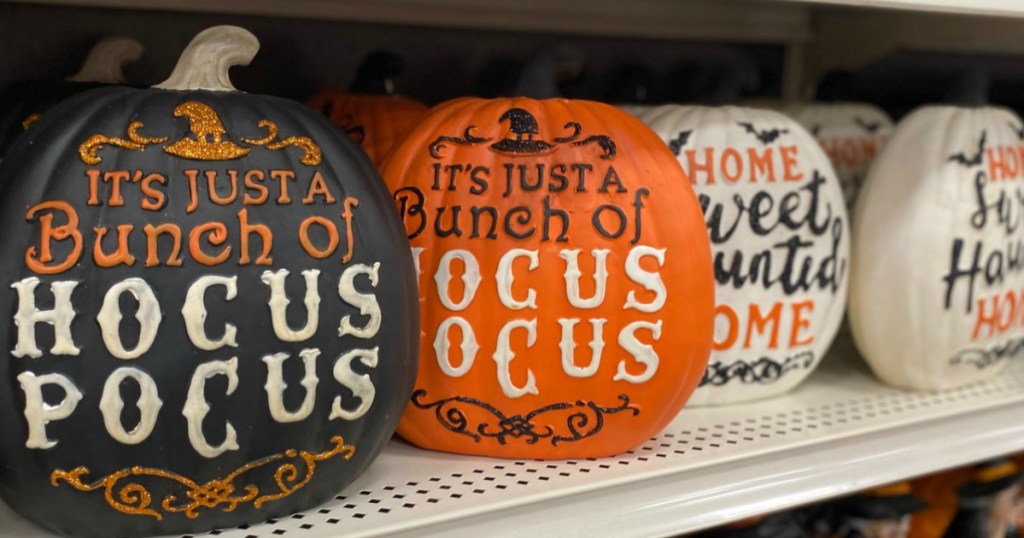 Hocus Pocus Pumpkins on store shelf