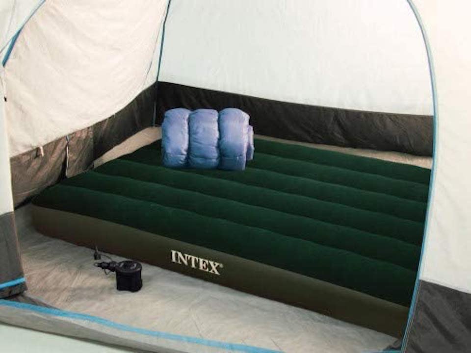 air mattress inside a tent