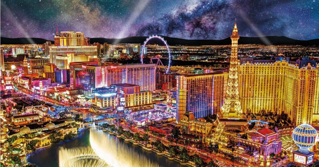 completed puzzle with Las Vegas scene