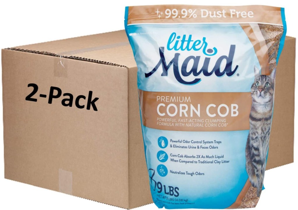 Two LitterMaid Premium Corn Cob Litter 9-Pound Bags Only $10.78 Shipped