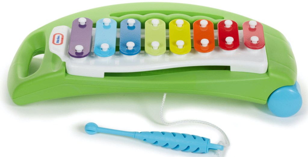 green xylophone toy and blue stick