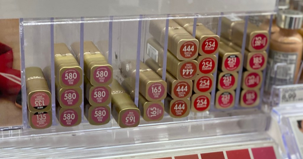 Loreal Lipstick display in store on shelf