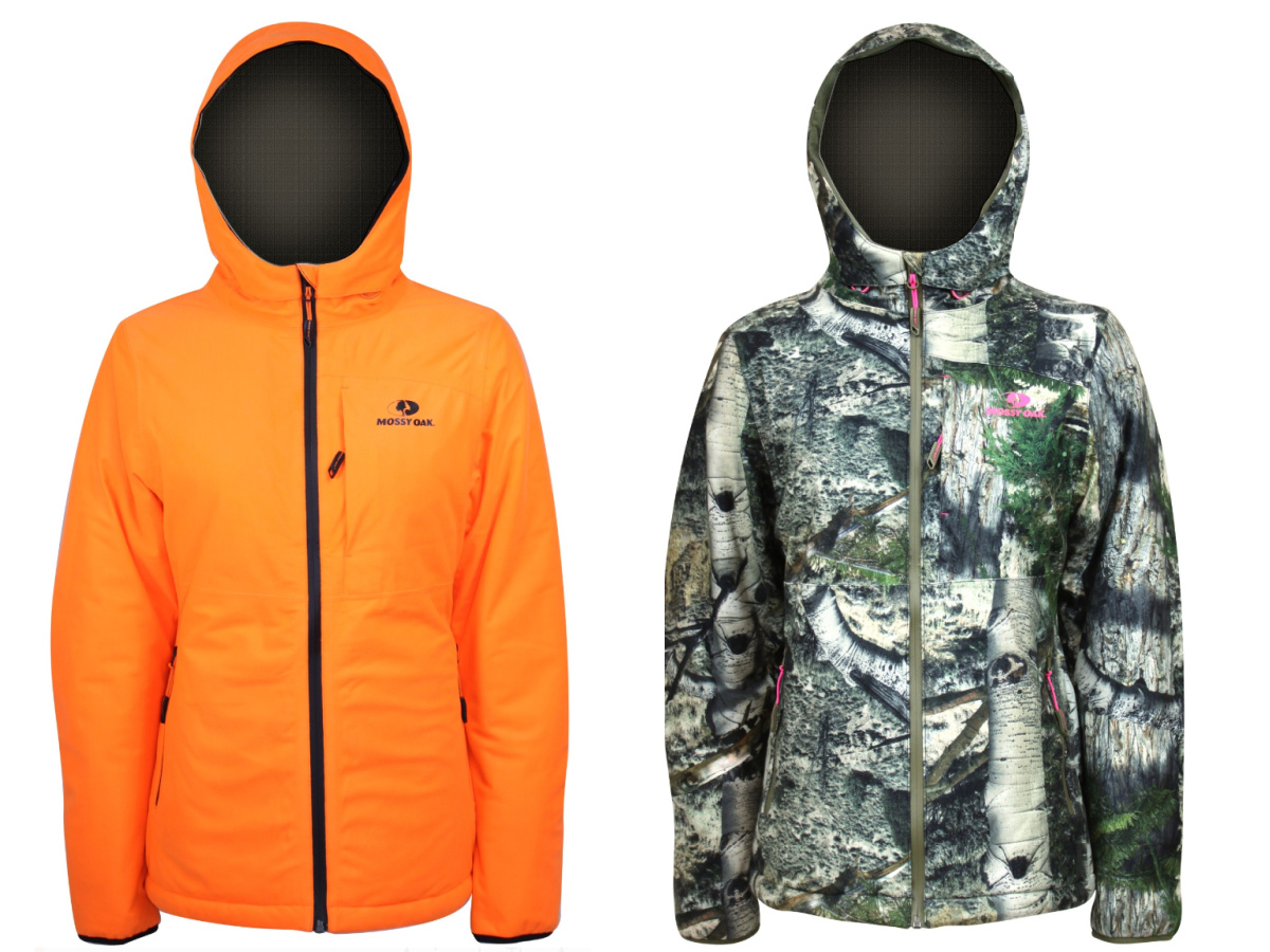 orange camo parka