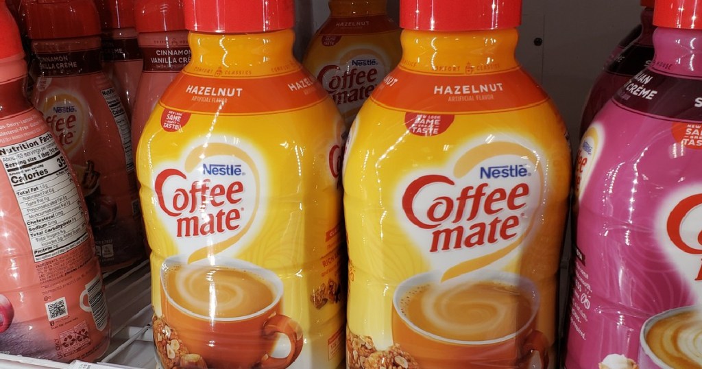 large bottles of coffee creamer in store