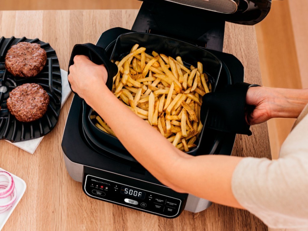 french fries in a Ninja Foodi Pro 5-in-1 Indoor Grill and Air Fryer