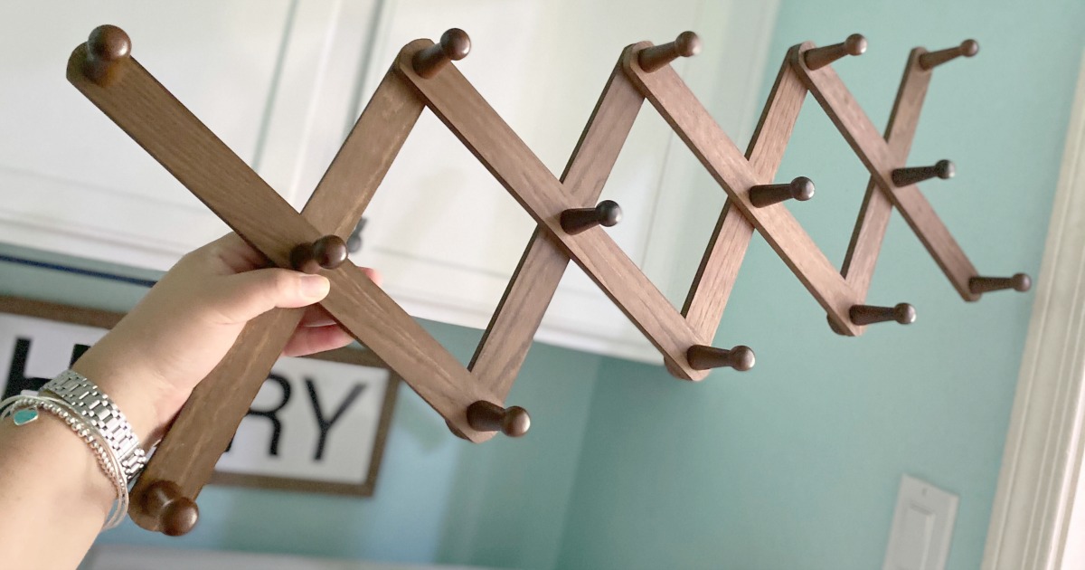 OROPY wooden expandable coat rack from Amazon