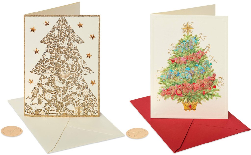 Papyrus Gold Glitter Christmas Tree Boxed Cards 8-Count Only $7 on Amazon (Regularly $20) • Hip2Save